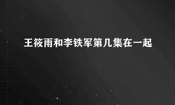 王筱雨和李铁军第几集在一起