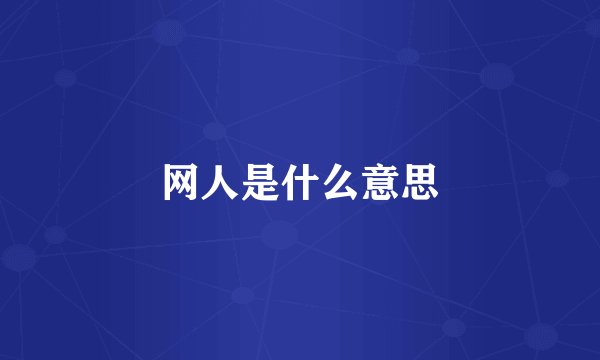 网人是什么意思