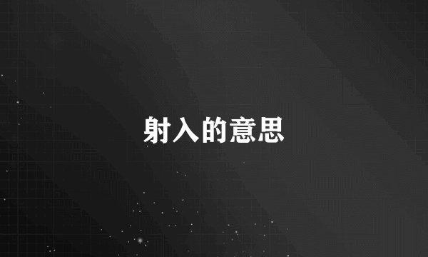 射入的意思