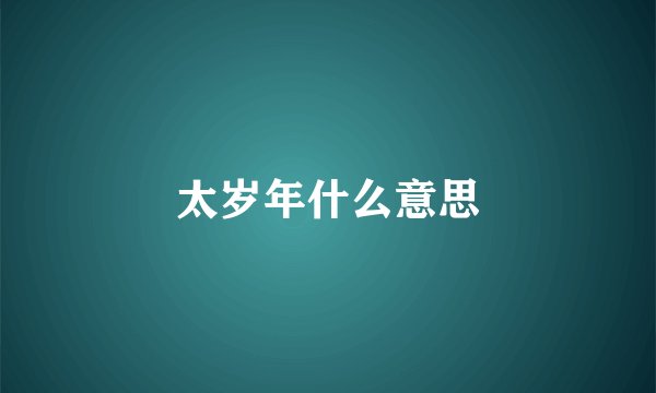 太岁年什么意思