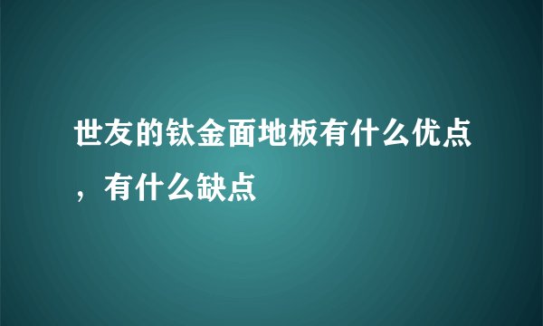 世友的钛金面地板有什么优点，有什么缺点