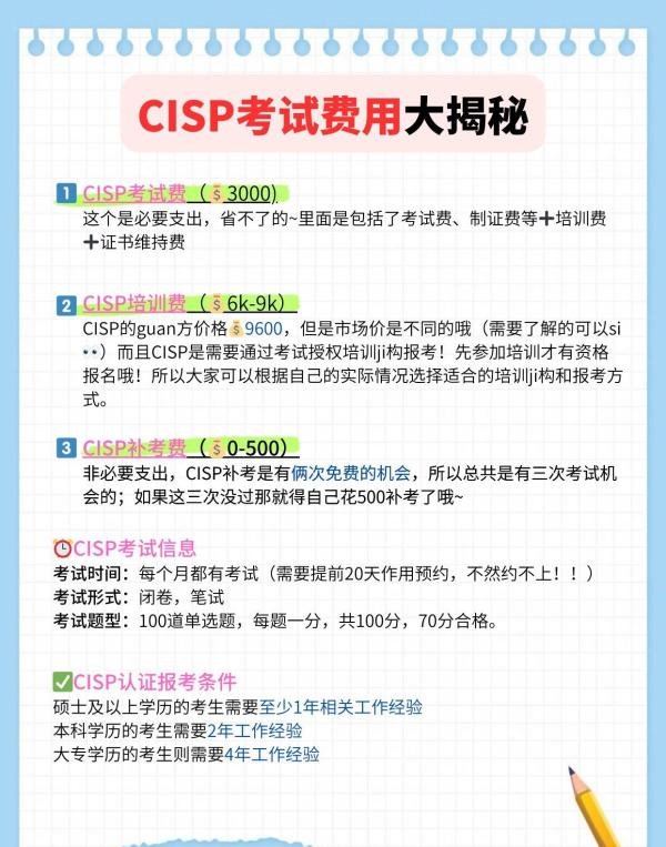 考个cisp需要花多少钱？费用贵吗？