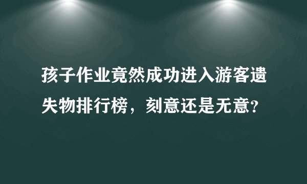 孩子作业竟然成功进入游客遗失物排行榜,刻意还是无意?