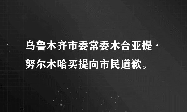 乌鲁木齐市委常委木合亚提·努尔木哈买提向市民道歉。