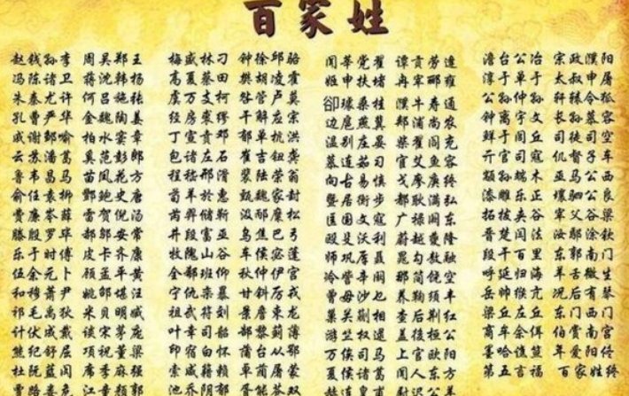 百家姓的顺口溜有哪些?