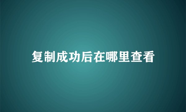 复制成功后在哪里查看