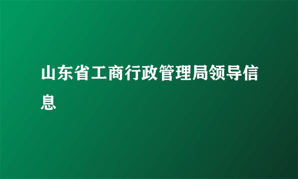 山东省工商行政管理局领导信息