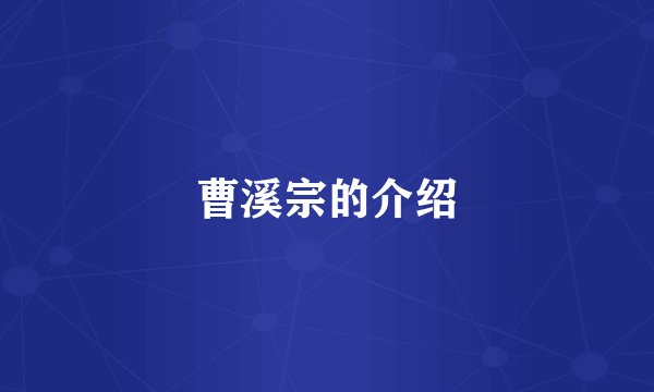 曹溪宗的介绍