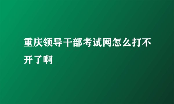 重庆领导干部考试网怎么打不开了啊