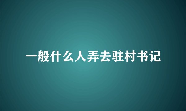 一般什么人弄去驻村书记