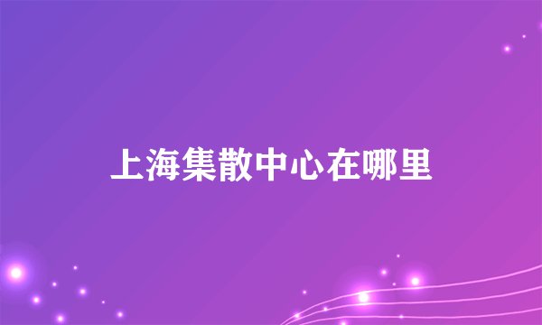 上海集散中心在哪里