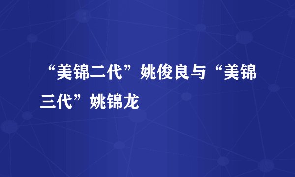 “美锦二代”姚俊良与“美锦三代”姚锦龙