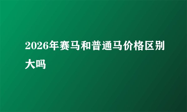 2026年赛马和普通马价格区别大吗