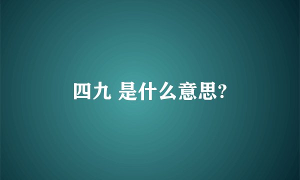 四九 是什么意思?