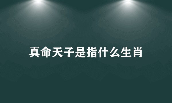 真命天子是指什么生肖