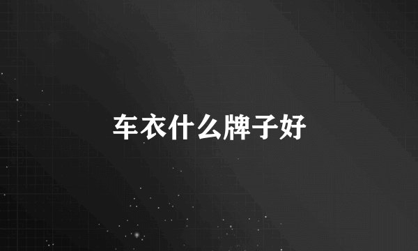 车衣什么牌子好