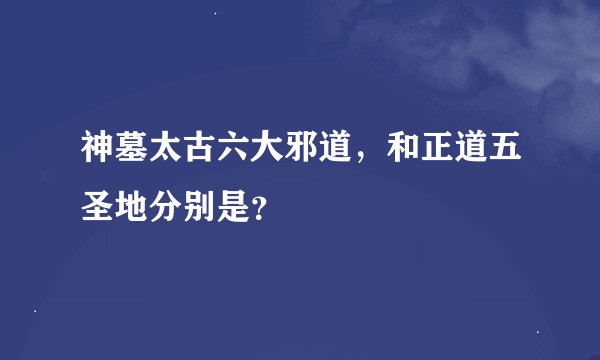 神墓太古六大邪道，和正道五圣地分别是？