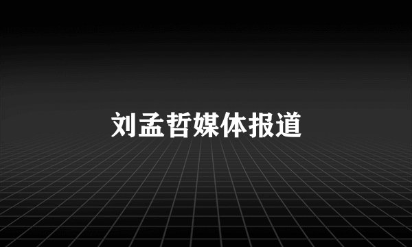 刘孟哲媒体报道