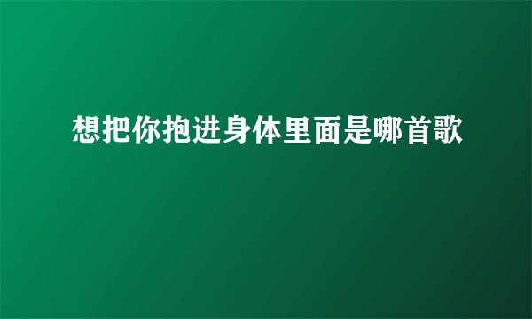 想把你抱进身体里面是哪首歌