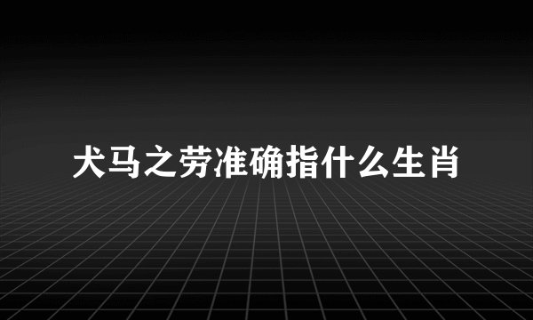 犬马之劳准确指什么生肖
