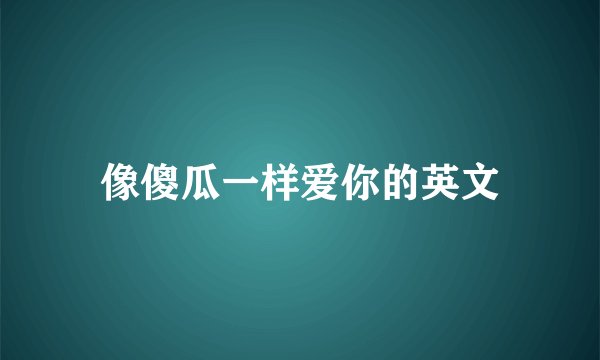 像傻瓜一样爱你的英文