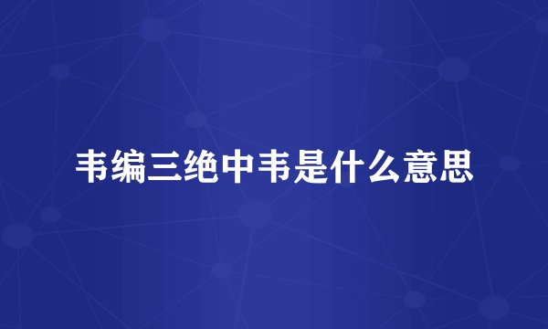 韦编三绝中韦是什么意思