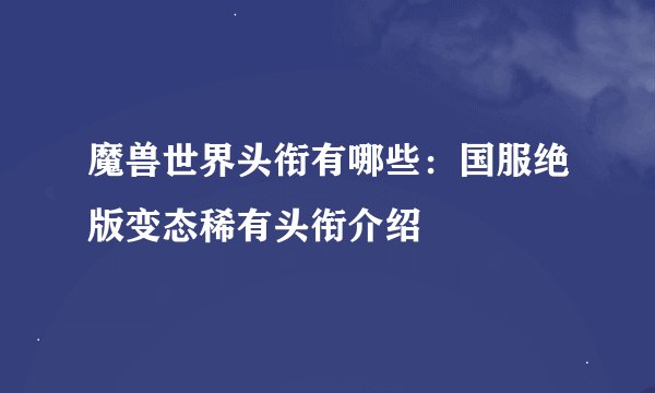 魔兽世界头衔有哪些：国服绝版变态稀有头衔介绍