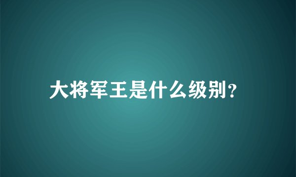 大将军王是什么级别？