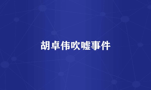 胡卓伟吹嘘事件