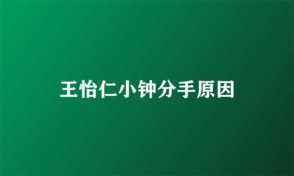 王怡仁小钟分手原因