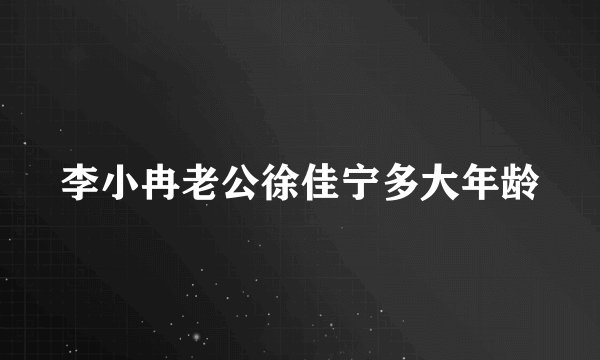李小冉老公徐佳宁多大年龄