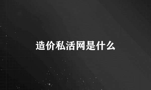 造价私活网是什么