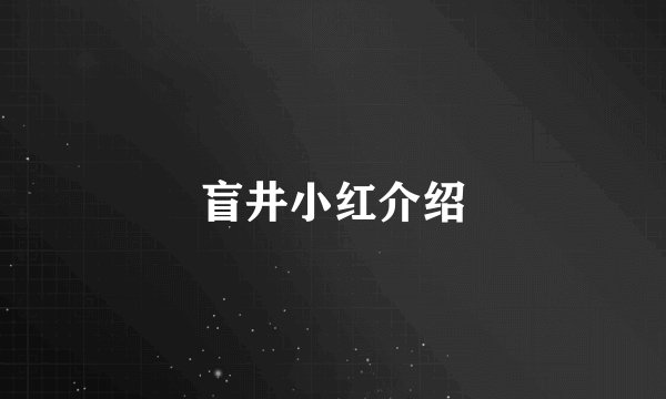 盲井小红介绍