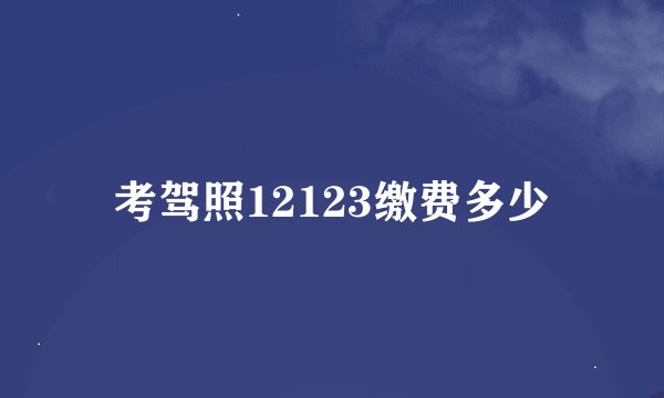 考驾照12123缴费多少