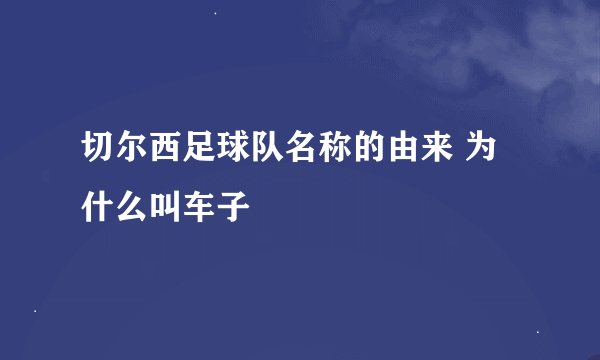 切尔西足球队名称的由来 为什么叫车子