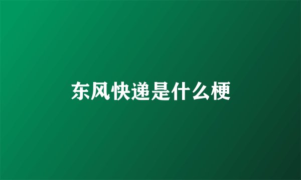 东风快递是什么梗