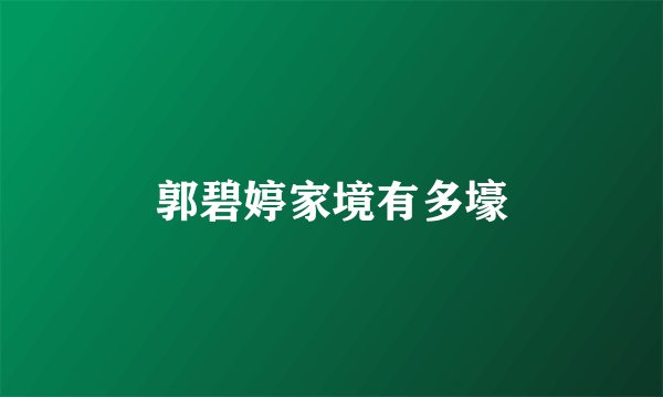 郭碧婷家境有多壕