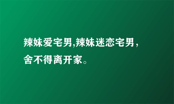 辣妹爱宅男,辣妹迷恋宅男，舍不得离开家。
