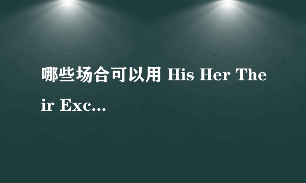 哪些场合可以用 His Her Their Excellency ( XXX阁下 )