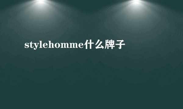 stylehomme什么牌子