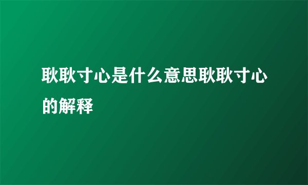 耿耿寸心是什么意思耿耿寸心的解释