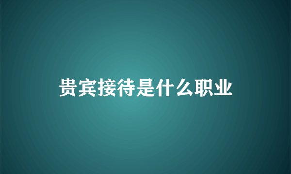 贵宾接待是什么职业
