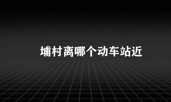 蟳埔村离哪个动车站近