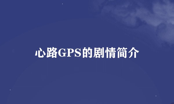 心路GPS的剧情简介