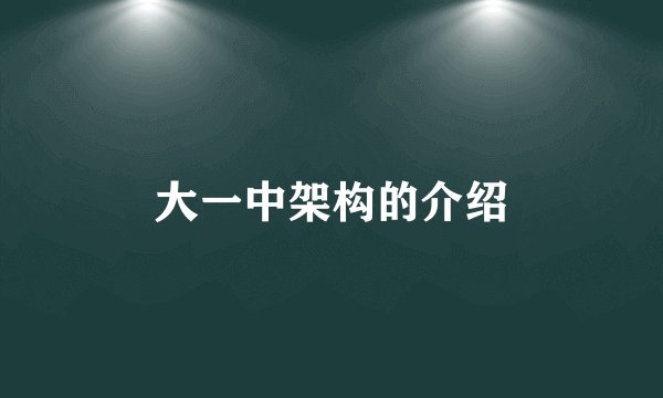 大一中架构的介绍