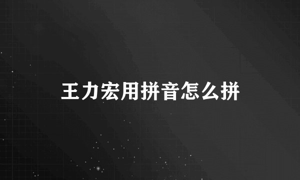 王力宏用拼音怎么拼
