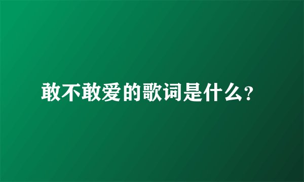 敢不敢爱的歌词是什么？