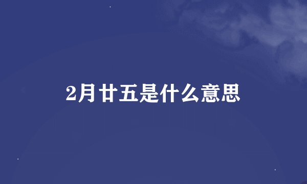 2月廿五是什么意思