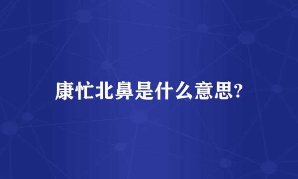 康忙北鼻是什么意思?