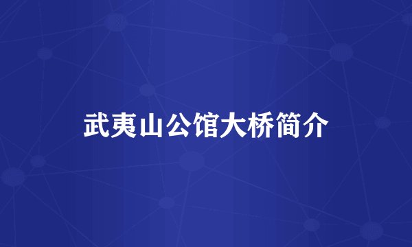 武夷山公馆大桥简介